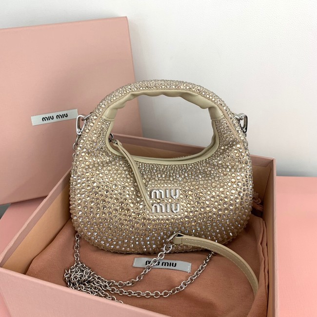 Miu Miu imitation crystal Bag 500782 Apricot