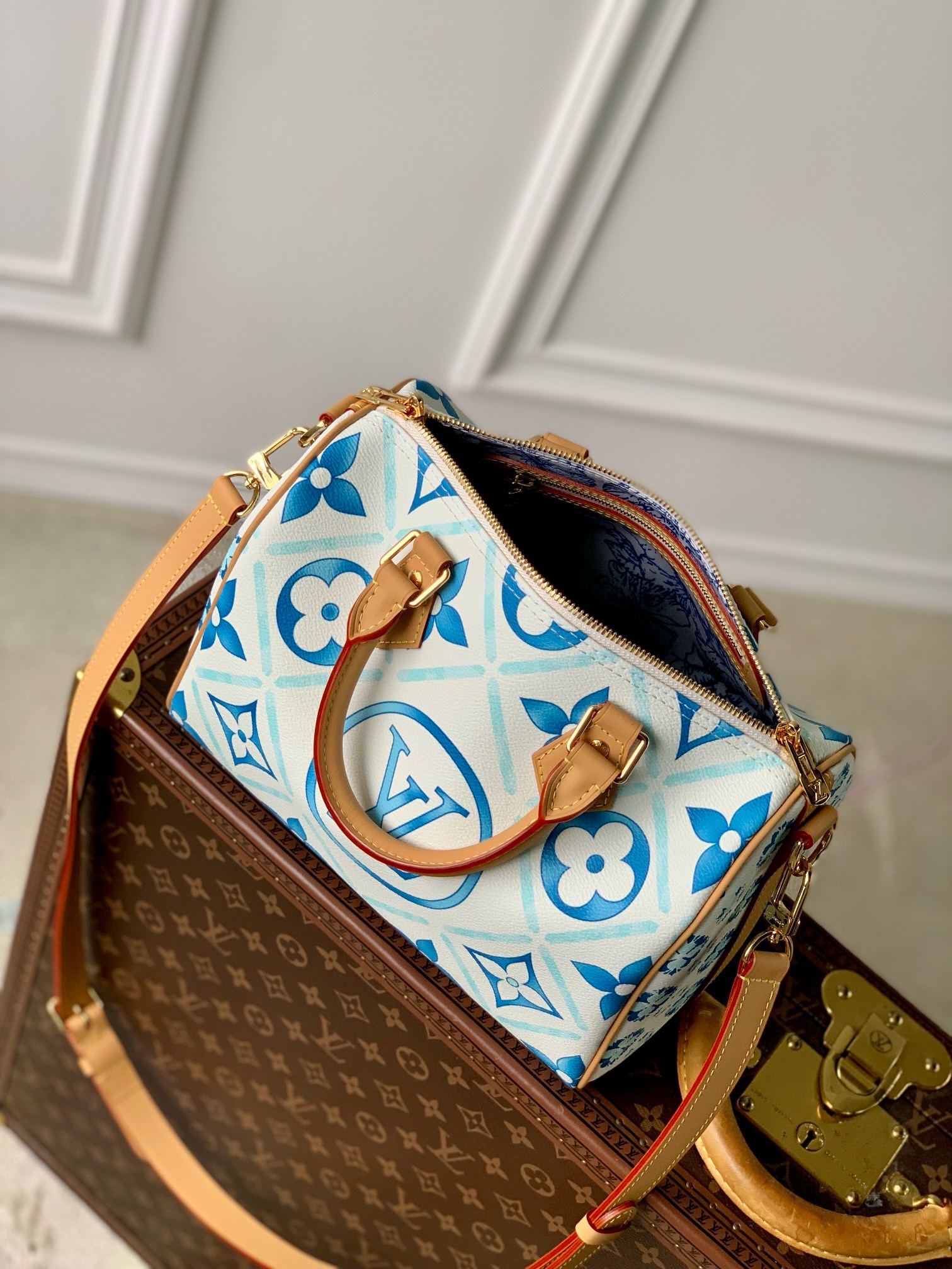 Louis Vuitton NEW Speedy Bandouliere 25 M11264 Lagoon Blue