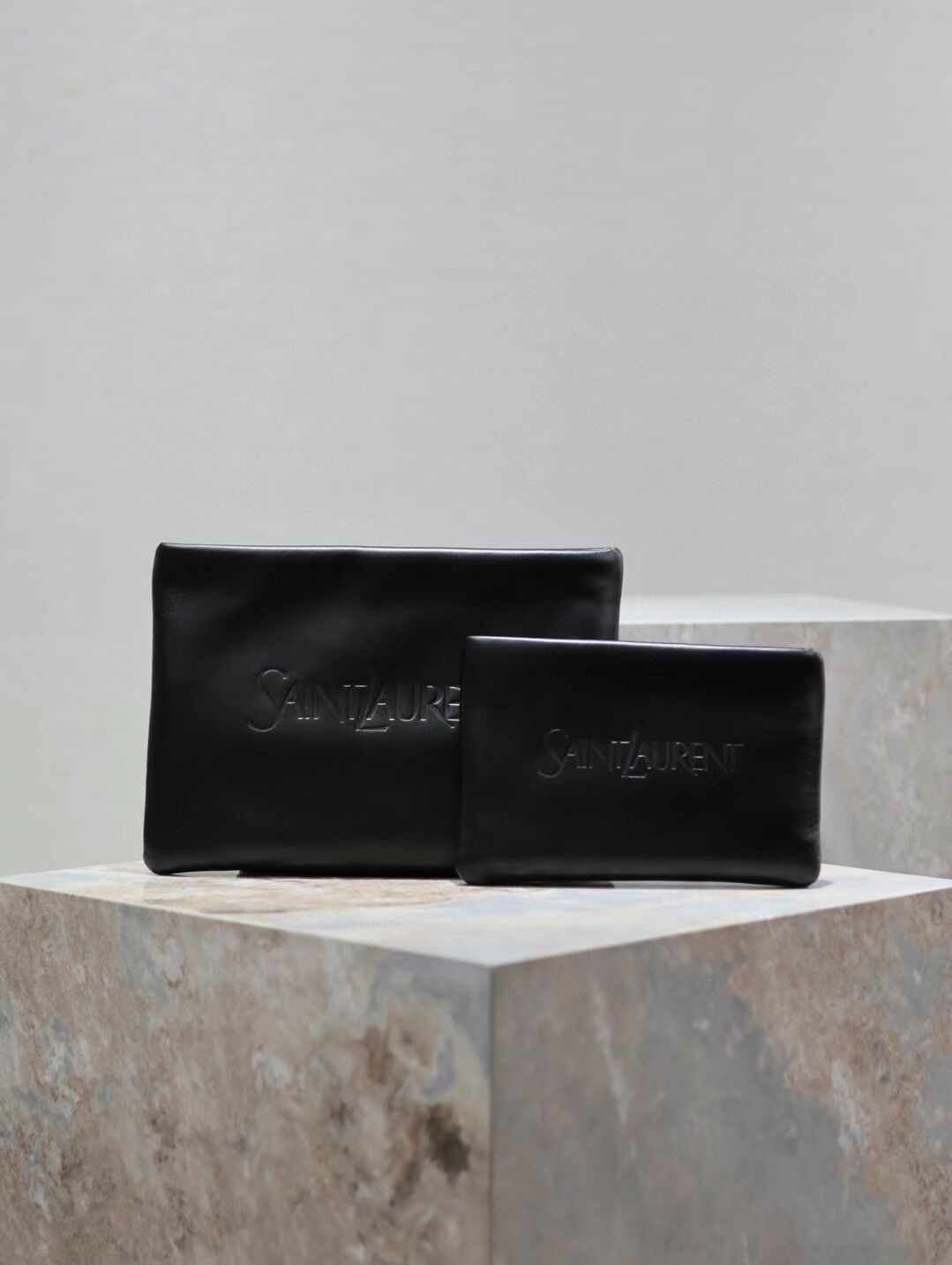 SAINT LAURENT CALYPSO SMALL POUCH IN LAMBSKIN 765025-1 black