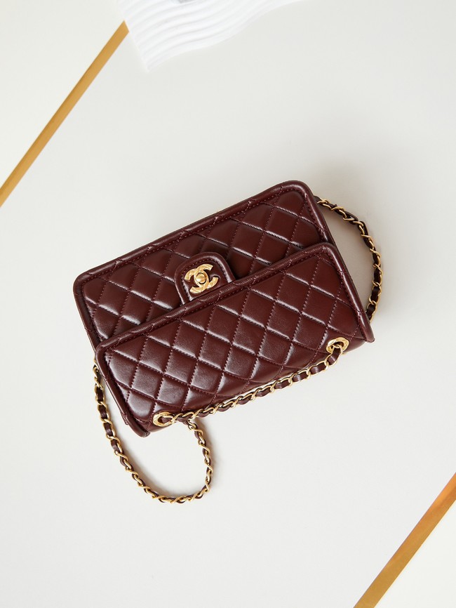 CHANEL FLAP BAG Lambskin AS4686 Dark Burgundy