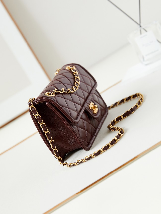 CHANEL FLAP BAG Lambskin AS4687 Dark Burgundy