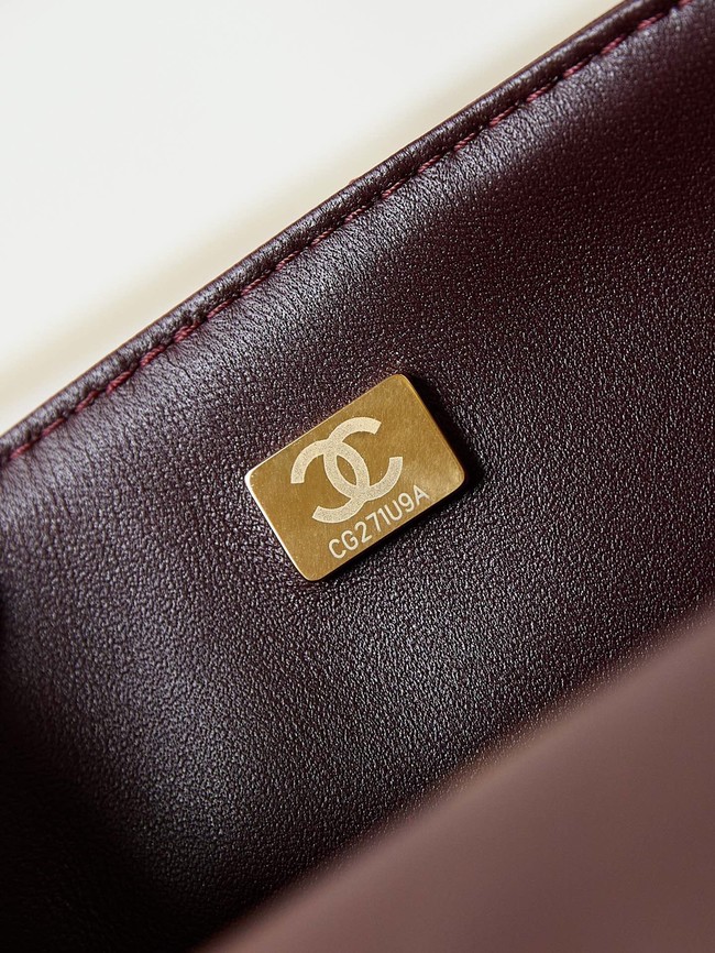 CHANEL FLAP BAG Lambskin AS4687 Dark Burgundy