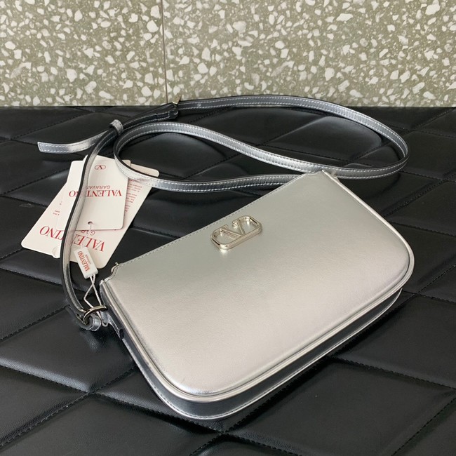 VALENTINO Mini VLOGO SIGNATURE calfskin bag MZ079 silver