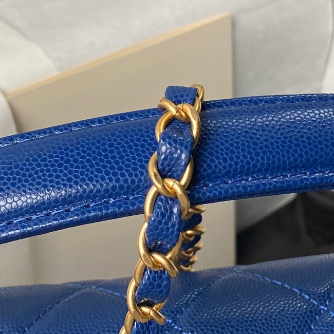 Chanel FLAP BAG WITH TOP HANDLE AS6261 blue