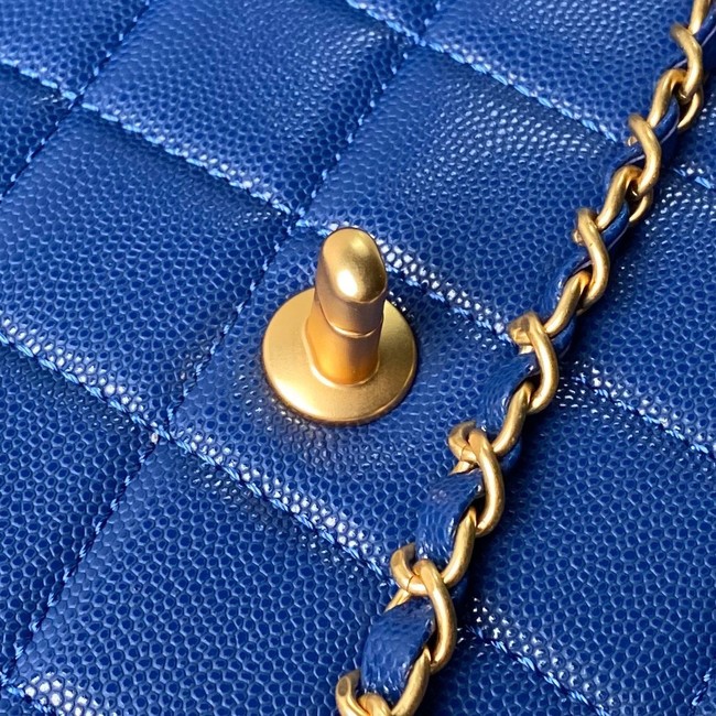 Chanel FLAP BAG WITH TOP HANDLE AS6261 blue