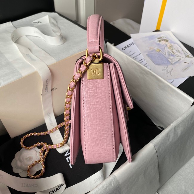 Chanel FLAP BAG WITH TOP HANDLE AS6261 pink