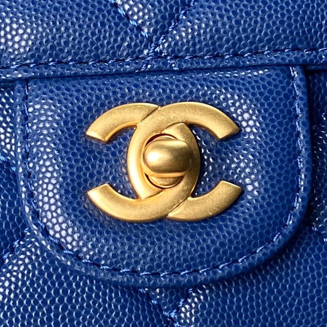 Chanel SMALL FLAP BAG WITH TOP HANDLE AS6262 BLUE