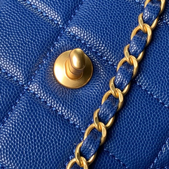 Chanel SMALL FLAP BAG WITH TOP HANDLE AS6262 BLUE