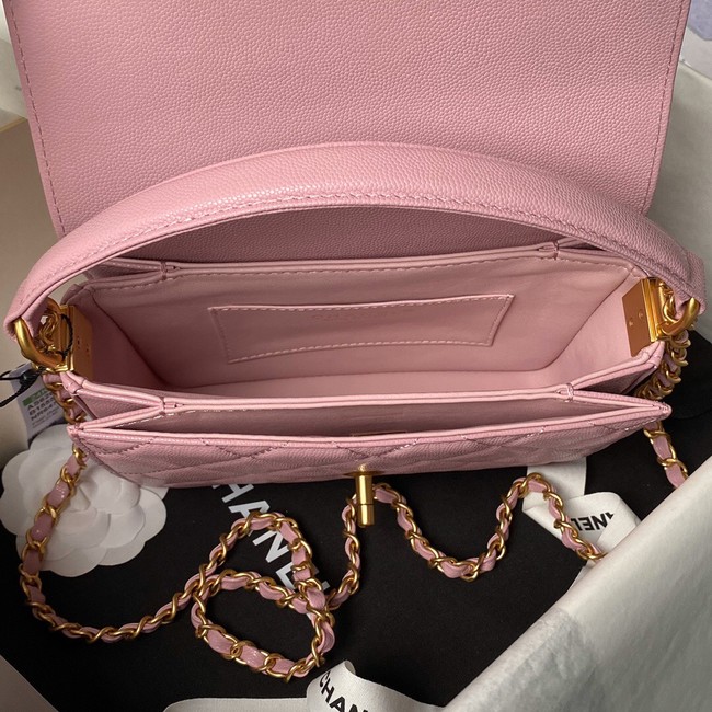 Chanel SMALL FLAP BAG WITH TOP HANDLE AS6262 PINK