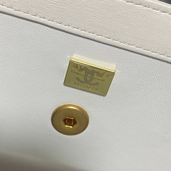 CHANEL FLAP BAG Lambskin 23365 WHITE