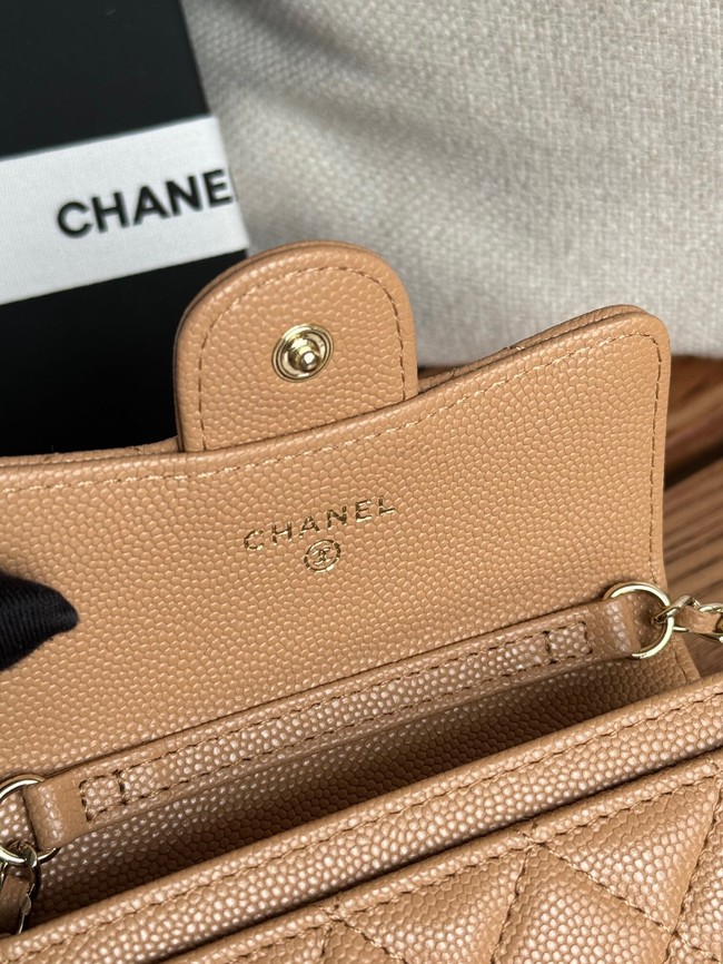 Chanel MINI BELT BAG Gold-Tone Metal A81081 Apricot