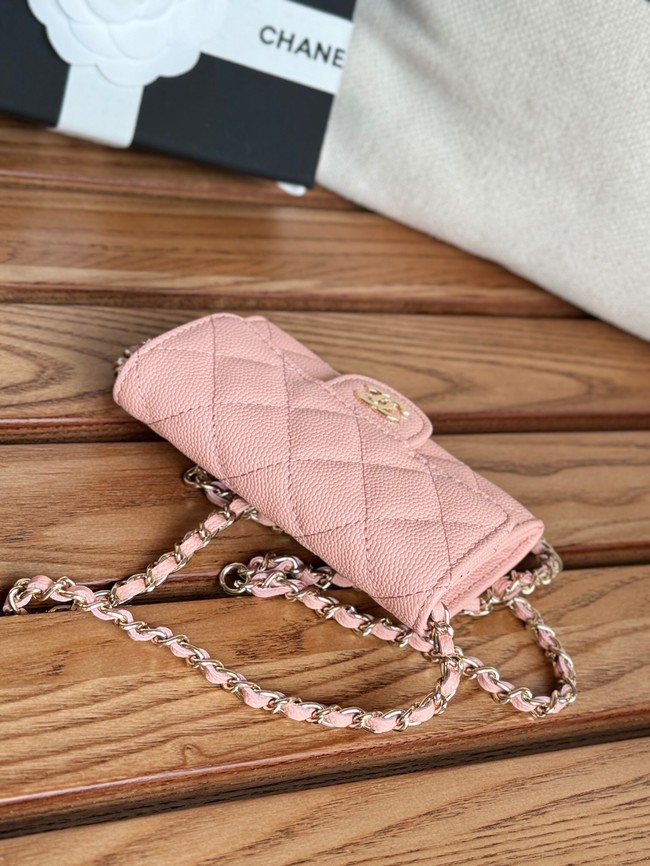 Chanel MINI BELT BAG Gold-Tone Metal A81081 pink