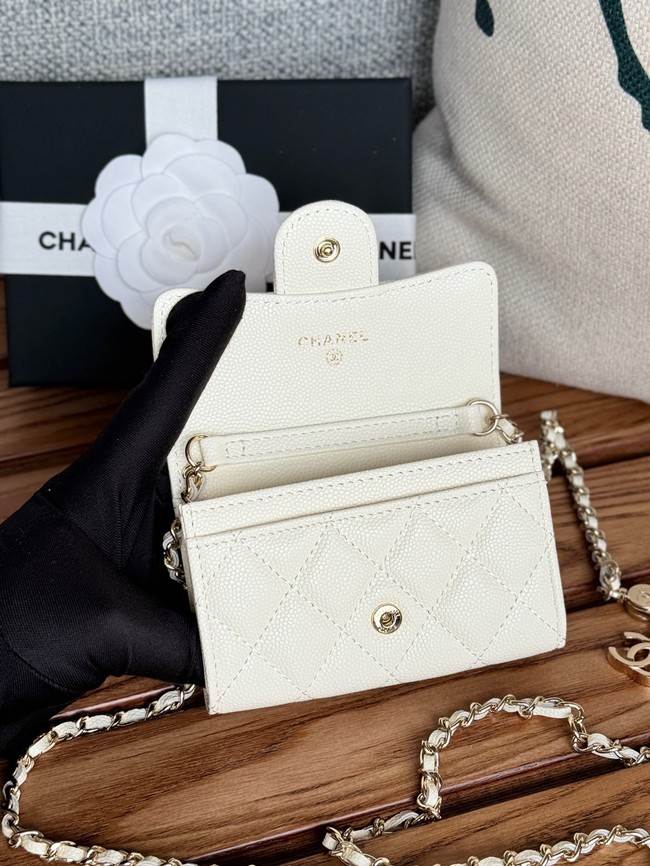 Chanel MINI BELT BAG Gold-Tone Metal A81081 white