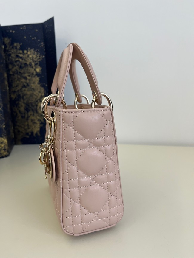 Mini Lady Dior Bag Blush Cannage Lambskin M0505ON