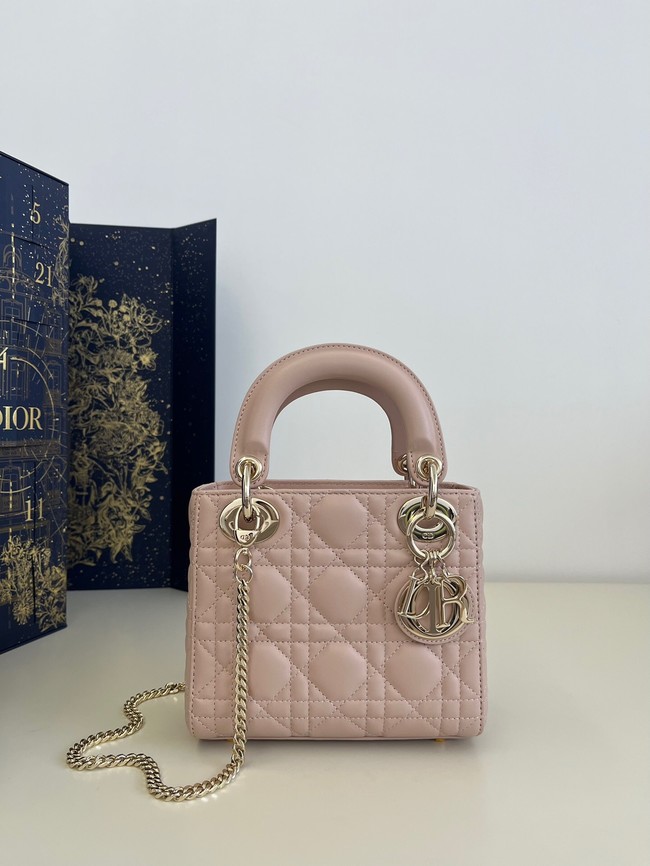 Mini Lady Dior Bag Blush Cannage Lambskin M0505ON