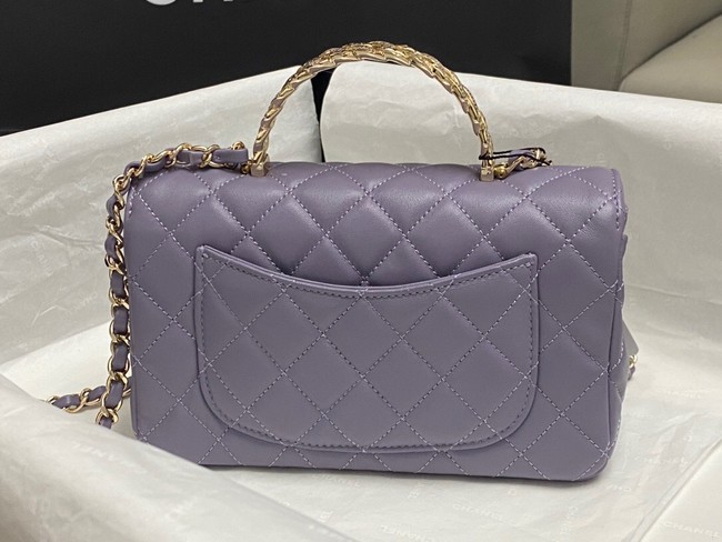 Chanel MINI FLAP BAG WITH TOP HANDLE AS4924 Light Purple