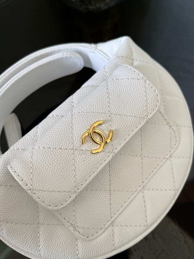 Chanel POUCH Lambskin & Gold-Tone Metal AP3467 white