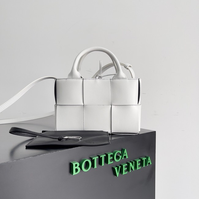 Bottega Veneta Candy Arco Tote Bag 729029 White&black