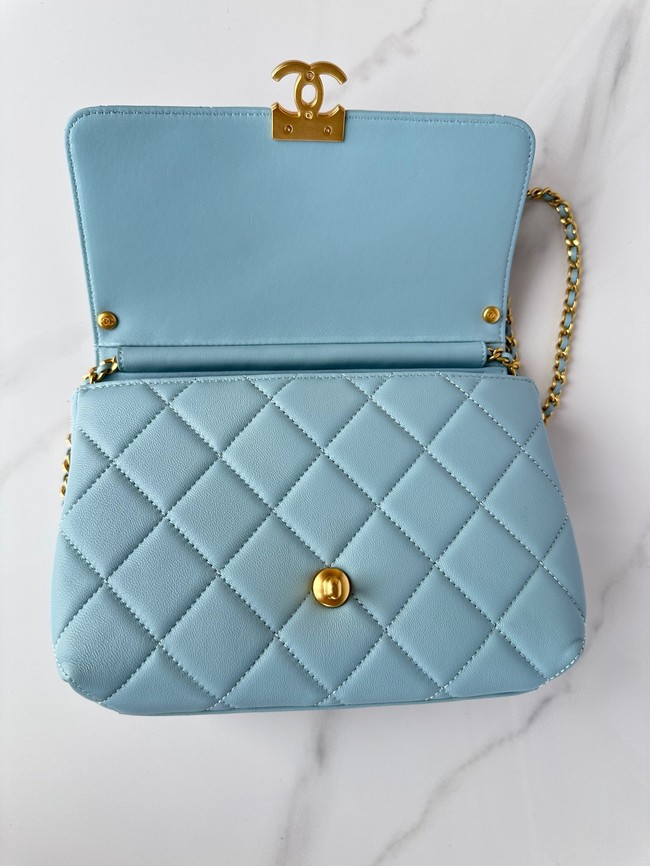 Chanel FLAP BAG AS5011 SKY BLUE