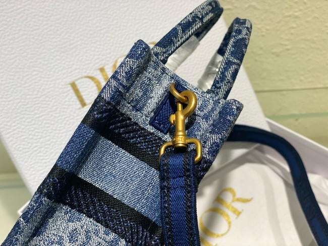 Mini Dior Book Tote Blue Denim Dior Oblique Jacquard S5573CE