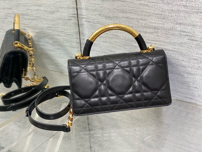 Mini Dior Ange Bag blackMacrocannage Calfskin M4401U