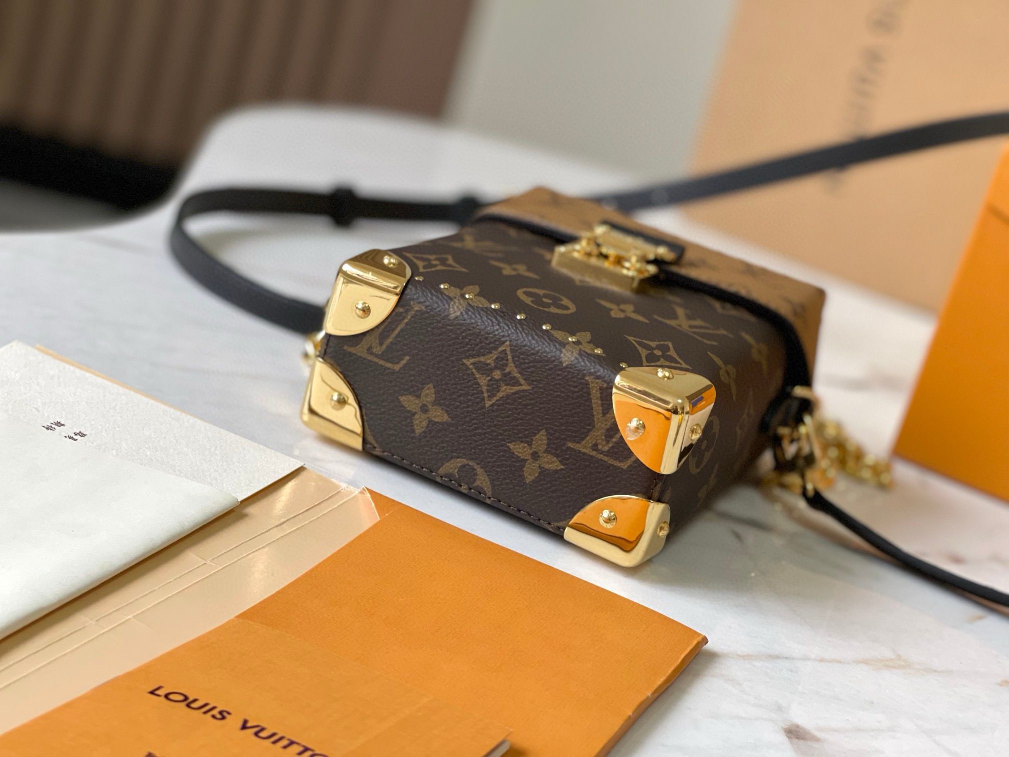 Louis Vuitton Monogram Canvas Camera Box Bag M82465 Brown