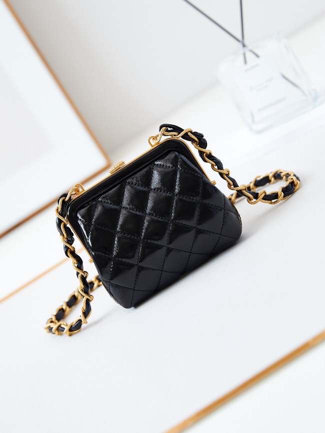 Chanel 24A CLUTCH WITH CHAIN AP4028 black&pink