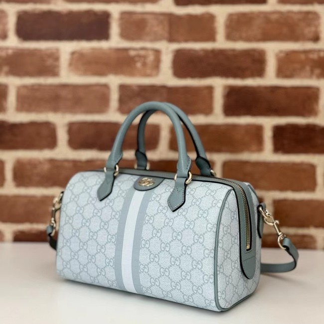 GUCCI OPHIDIA GG SMALL TOP HANDLE BAG 772061 Dusty blue