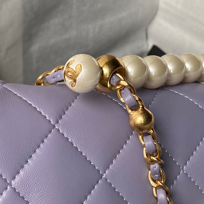 Chanel MINI FLAP BAG WITH TOP HANDLE AS5001 Light Purple