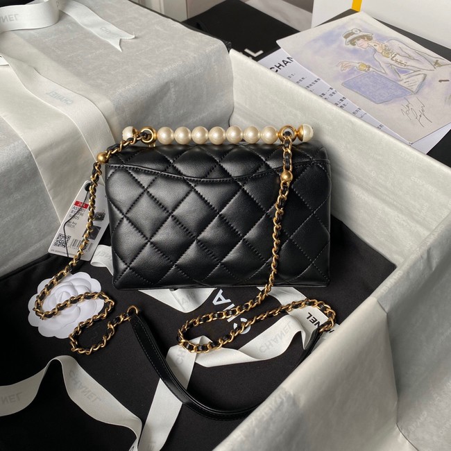 Chanel MINI FLAP BAG WITH TOP HANDLE AS5001 black