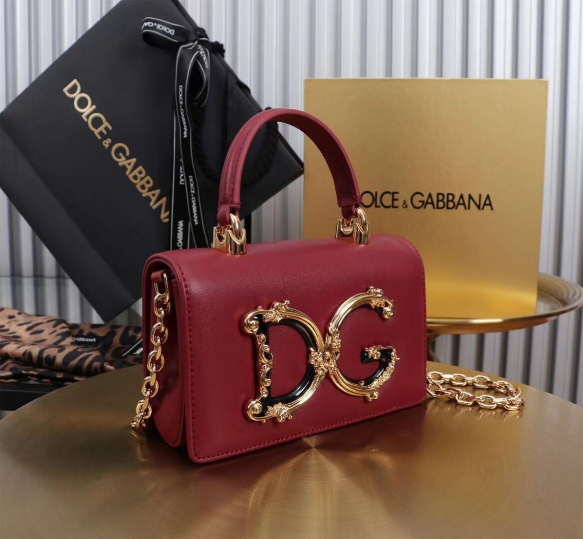 Dolce & Gabbana leather Shoulder Bag G6504 red