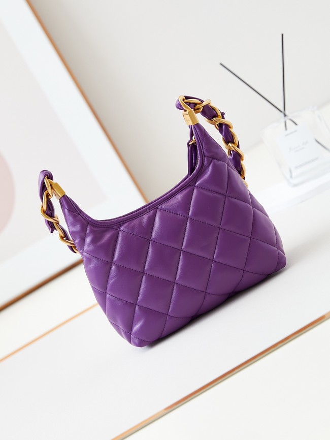 Chanel 24A SMALL HOBO HANDBAG AS4922 Purple