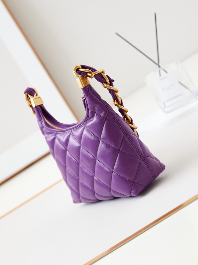 Chanel 24A SMALL HOBO HANDBAG AS4922 Purple