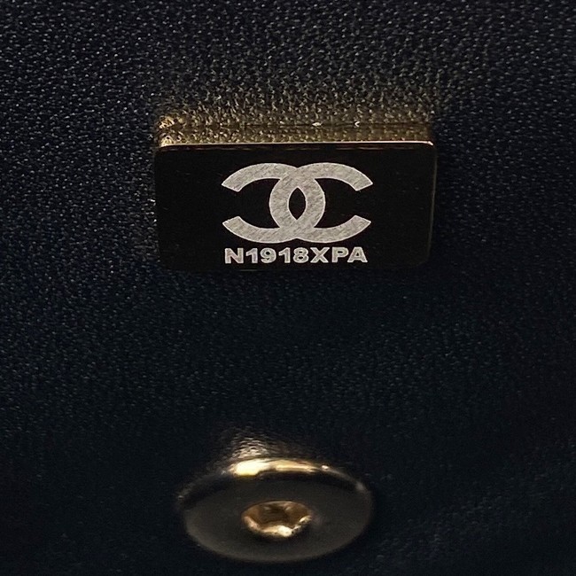 Chanel 24A mini flap bag with top handle AS2431 BLACK