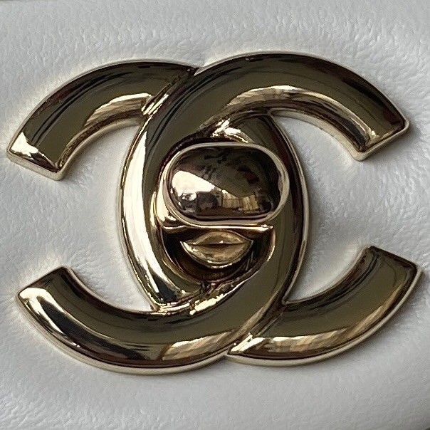 Chanel 24A mini flap bag with top handle AS2431 WHITE