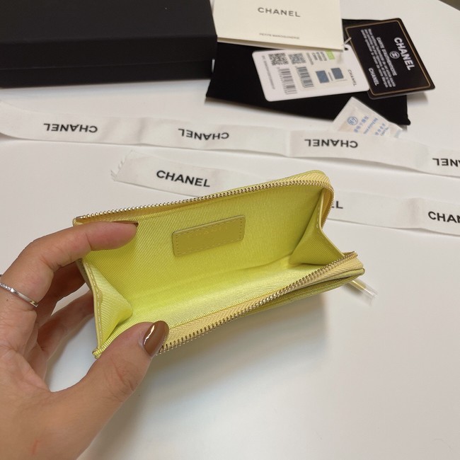 Chanel CLASSIC CARD HOLDER AP3179 Lemon