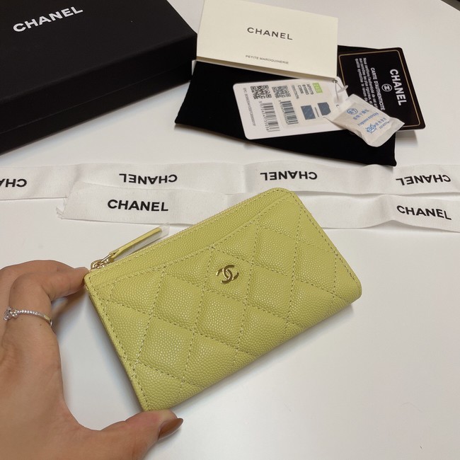 Chanel CLASSIC CARD HOLDER AP3179 Lemon