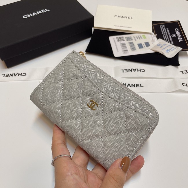 Chanel CLASSIC CARD HOLDER AP3179 gray