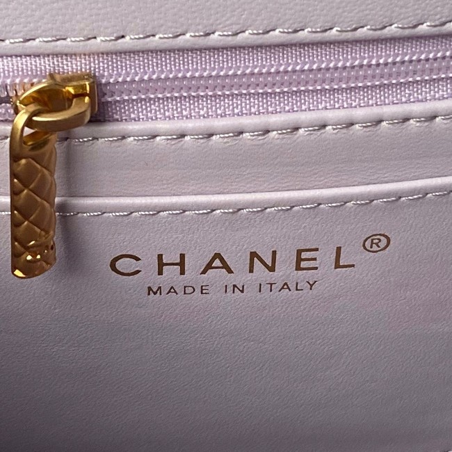 Chanel SMALL FLAP BAG WITH TOP HANDLE AS4957 Light Purple