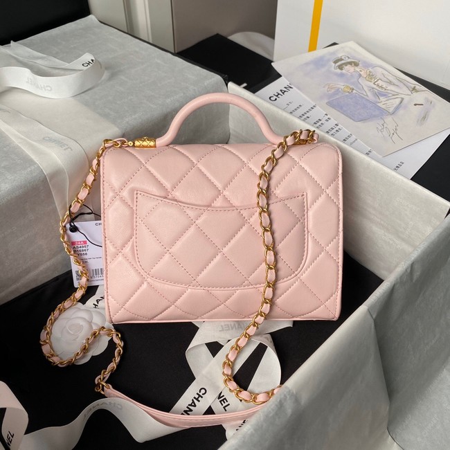 Chanel SMALL FLAP BAG WITH TOP HANDLE AS4957 PINK