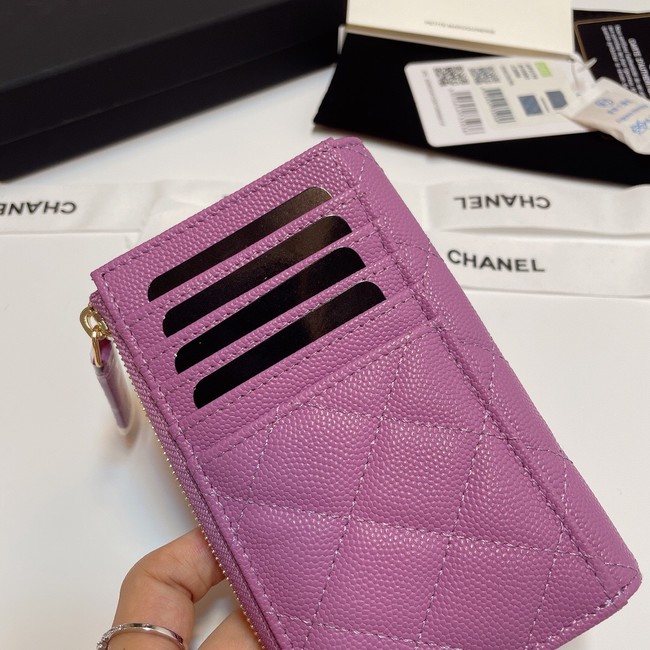 Chanel CLASSIC CARD HOLDER AP3179 Purple