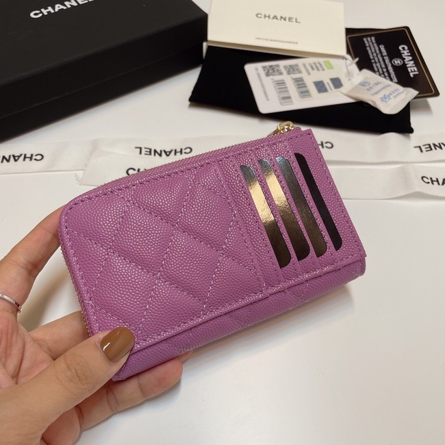 Chanel CLASSIC CARD HOLDER AP3179 Purple