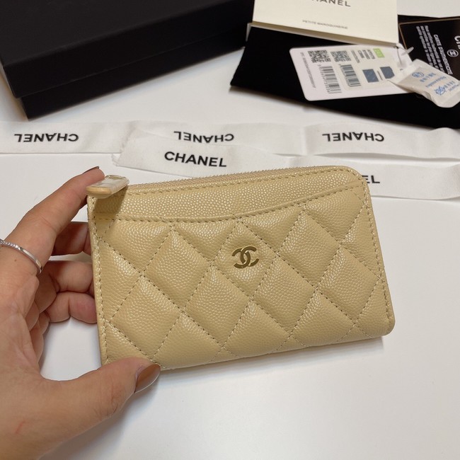 Chanel CLASSIC CARD HOLDER AP3179 apricot