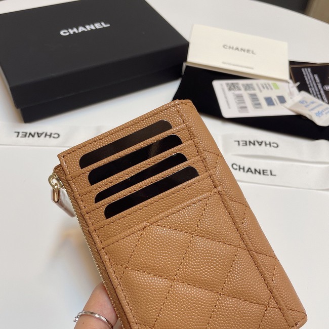 Chanel CLASSIC CARD HOLDER AP3179 brown