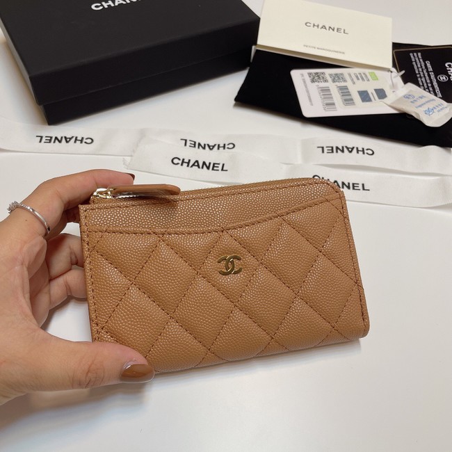 Chanel CLASSIC CARD HOLDER AP3179 brown