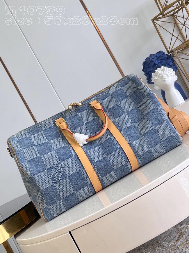 Louis Vuitton Keepall Bandouliere 50 N40739 Blue