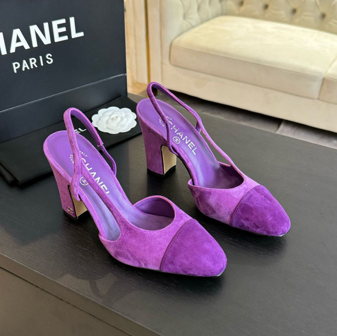 Chanel Sandal 95MM Hight Heels Shoes C50223 Purple