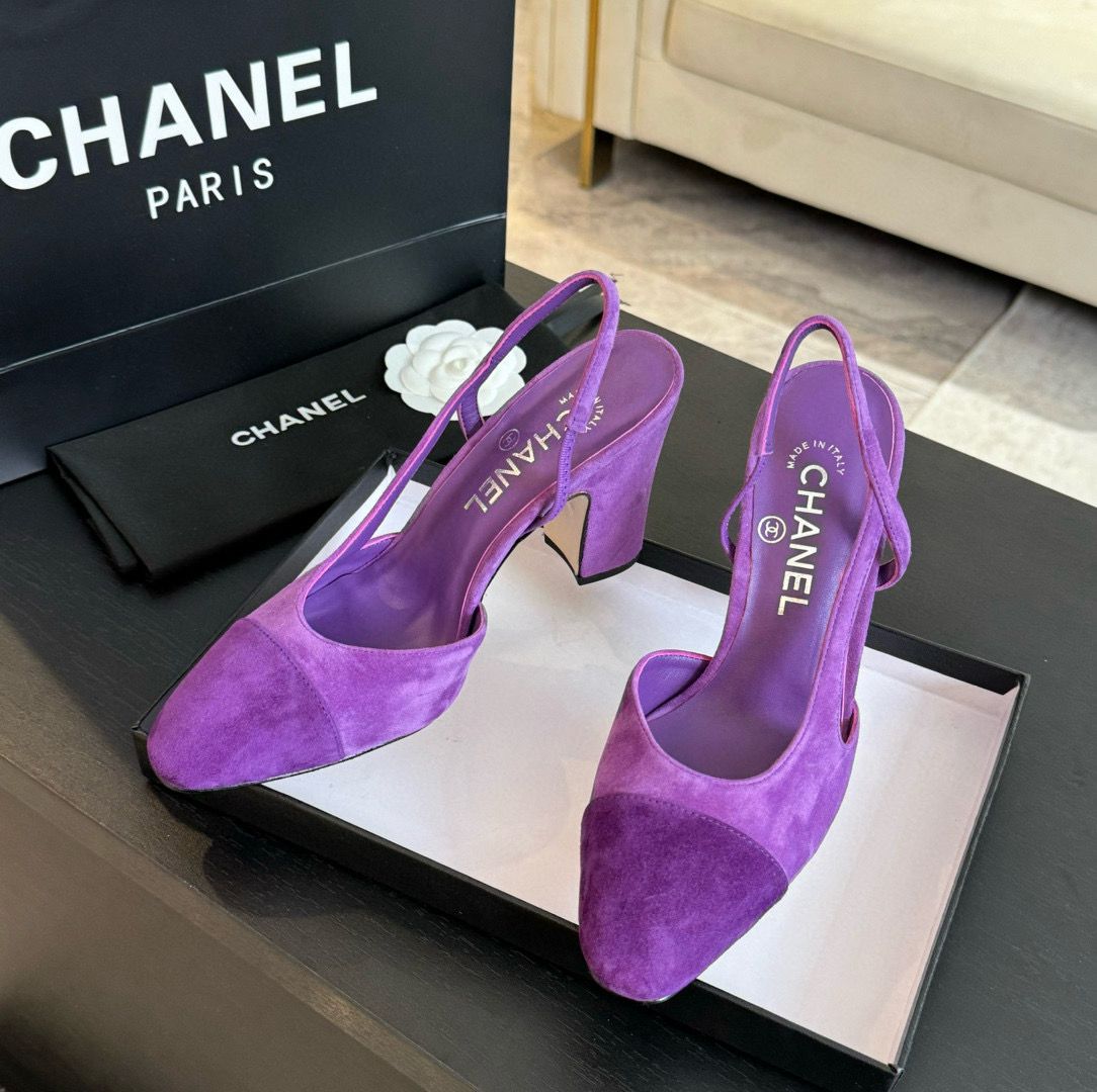 Chanel Sandal 95MM Hight Heels Shoes C50223 Purple