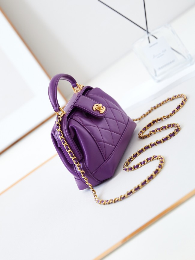 CHANEL 24A MINI BAG WITH TOP HANDLE AS4958 Purple