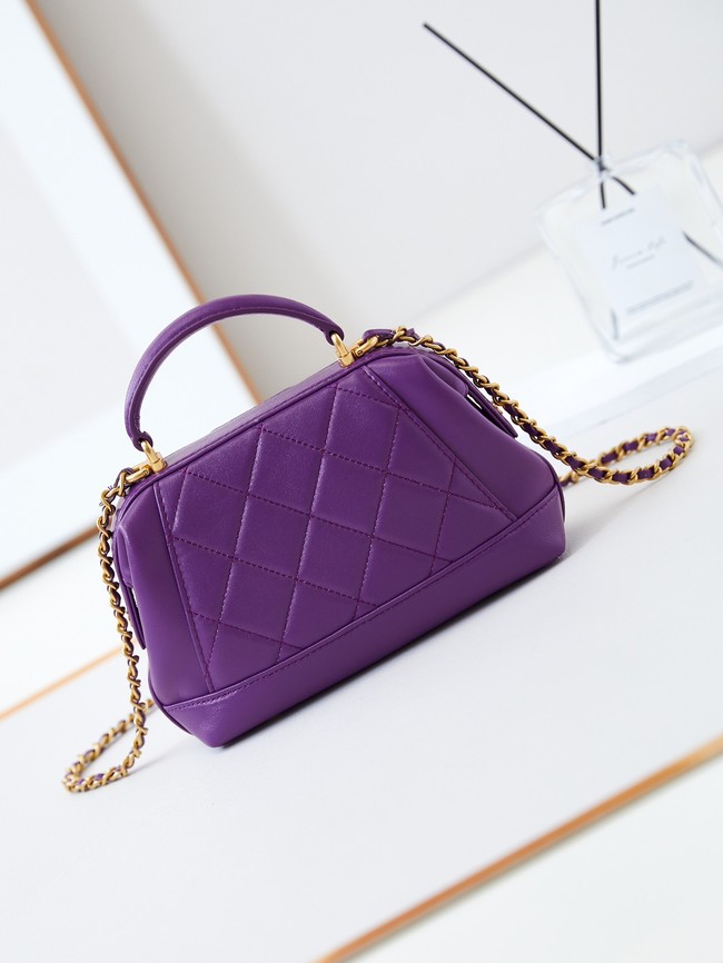 CHANEL 24A MINI BAG WITH TOP HANDLE AS4958 Purple